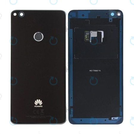 Huawei P9 Lite (2017), Honor 8 Lite - Bateriový Kryt + Senzor Otisku Prstu (Black) - 02351CTK, 02351FVQ Genuine Service Pack