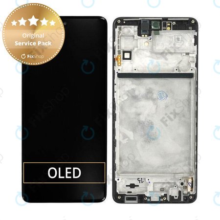 Samsung Galaxy M51 M515F - LCD Displej + Dotykové Sklo + Rám (Celestial Black) - GH82-23568A, GH82-24168A, GH82-24166A Genuine Service Pack