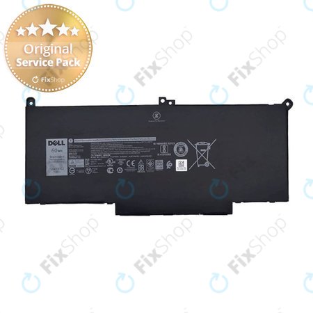 Dell Latitude 7280, 7290, 7380, 7390, 7480, 7490, E7280 - Baterie F3YGT 7500mAh - Genuine Service Pack