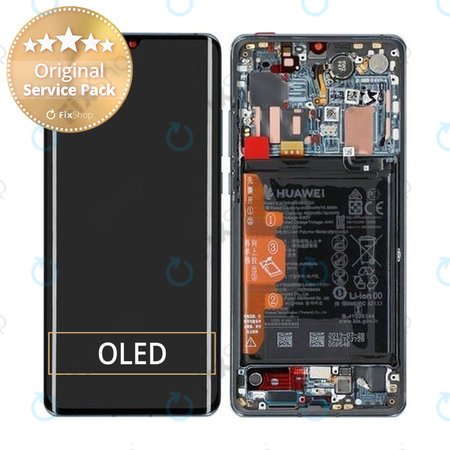 Huawei P30 Pro - LCD Displej + Dotykové Sklo + Rám + Baterie (Mystic Blue) - 02353DGJ Genuine Service Pack