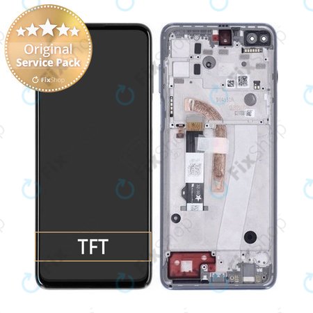 Motorola Moto G100 XT2125 - LCD Displej + Dotykové Sklo + Rám (Slate Grey) - 5D68C18395, 5D68C18395 Genuine Service Pack